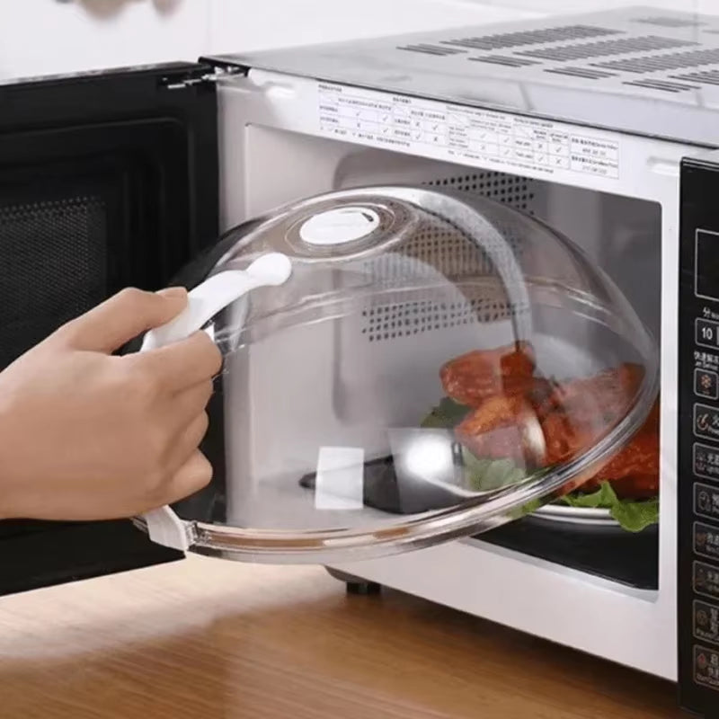 Versatile Microwave Food Splash Guard - High-Temperature Resistant Cover with Steam Vent and Handle for Effortless Heating
