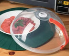 Versatile Microwave Food Splash Guard - High-Temperature Resistant Cover with Steam Vent and Handle for Effortless Heating