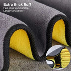 Premium Absorbent Microfiber Car Wash Towels - Thickened Yellow Cleaning Cloths in Multiple Sizes