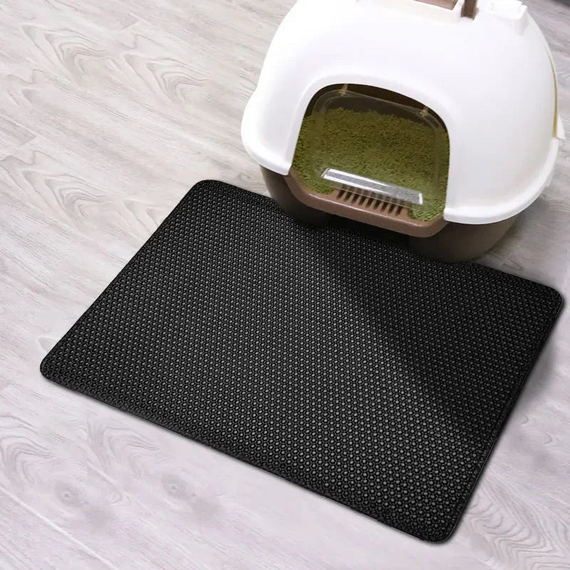 Double Layer Waterproof Cat Litter Mat - Non-Slip & Washable Bed Mat for Clean Homes
