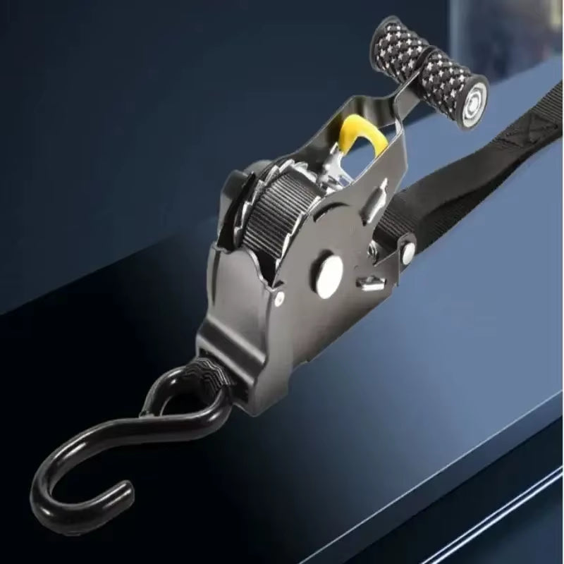 Ultimate Retractable Ratchet Strap for Secure Cargo Transport - Perfect for Motorcycles, Cars, and More!