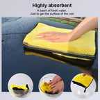 Premium Absorbent Microfiber Car Wash Towels - Thickened Yellow Cleaning Cloths in Multiple Sizes