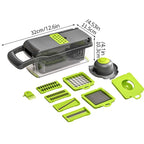 Transform Your Cooking with the 12-in-1 Green and Black Multifunctional Vegetable Slicer and Chopper - Perfect for Effortless Meal Prep!