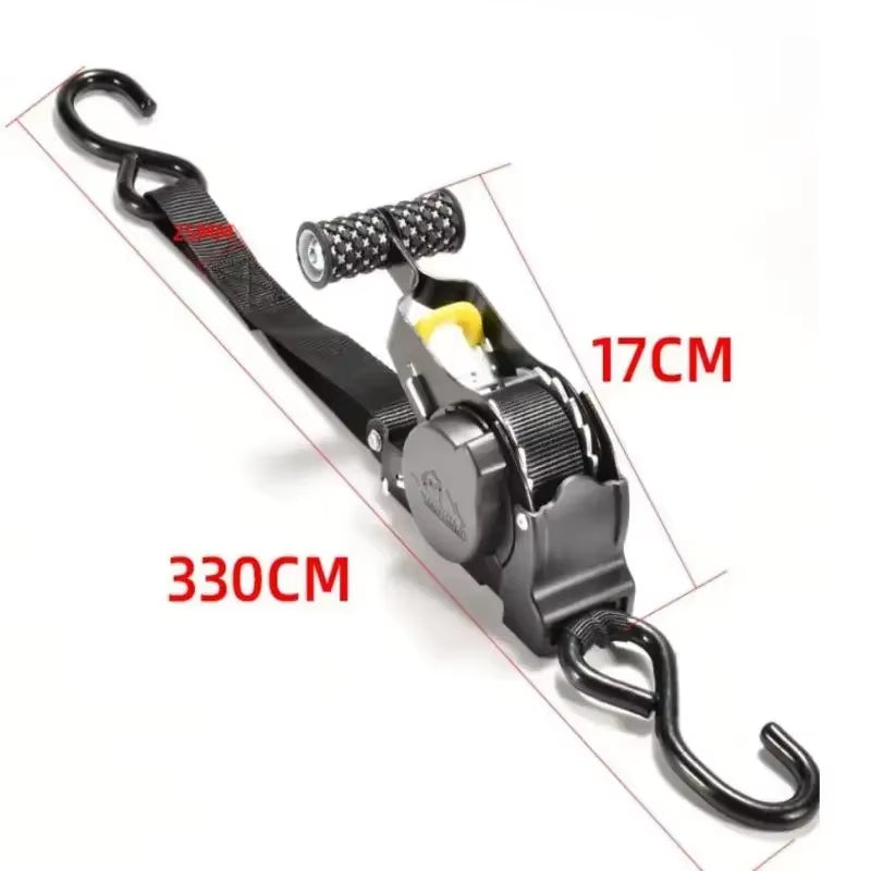 Ultimate Retractable Ratchet Strap for Secure Cargo Transport - Perfect for Motorcycles, Cars, and More!