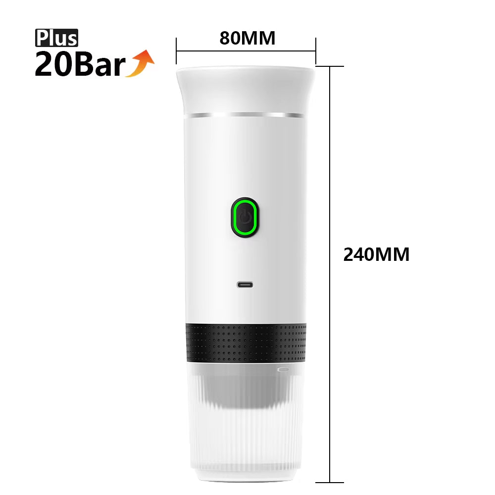 Ultimate Wireless Electric Portable Espresso Coffee Machine - Enjoy Fresh Brewed Coffee Anywhere with 3-in-1 Functionality for Home, Car, and Camping!