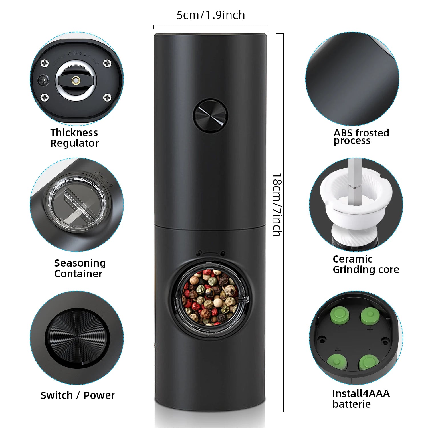Revolutionary Electric Automatic Salt and Pepper Grinder Set - Rechargeable Gravity Spice Mill with Adjustable Coarseness for Effortless Seasoning