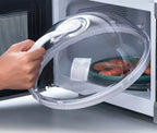 Versatile Microwave Food Splash Guard - High-Temperature Resistant Cover with Steam Vent and Handle for Effortless Heating
