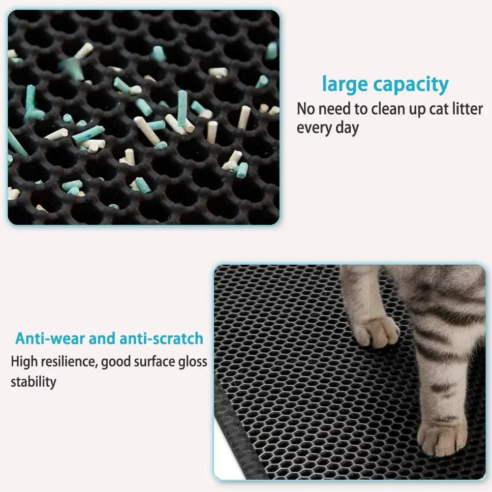 Double Layer Waterproof Cat Litter Mat - Non-Slip & Washable Bed Mat for Clean Homes