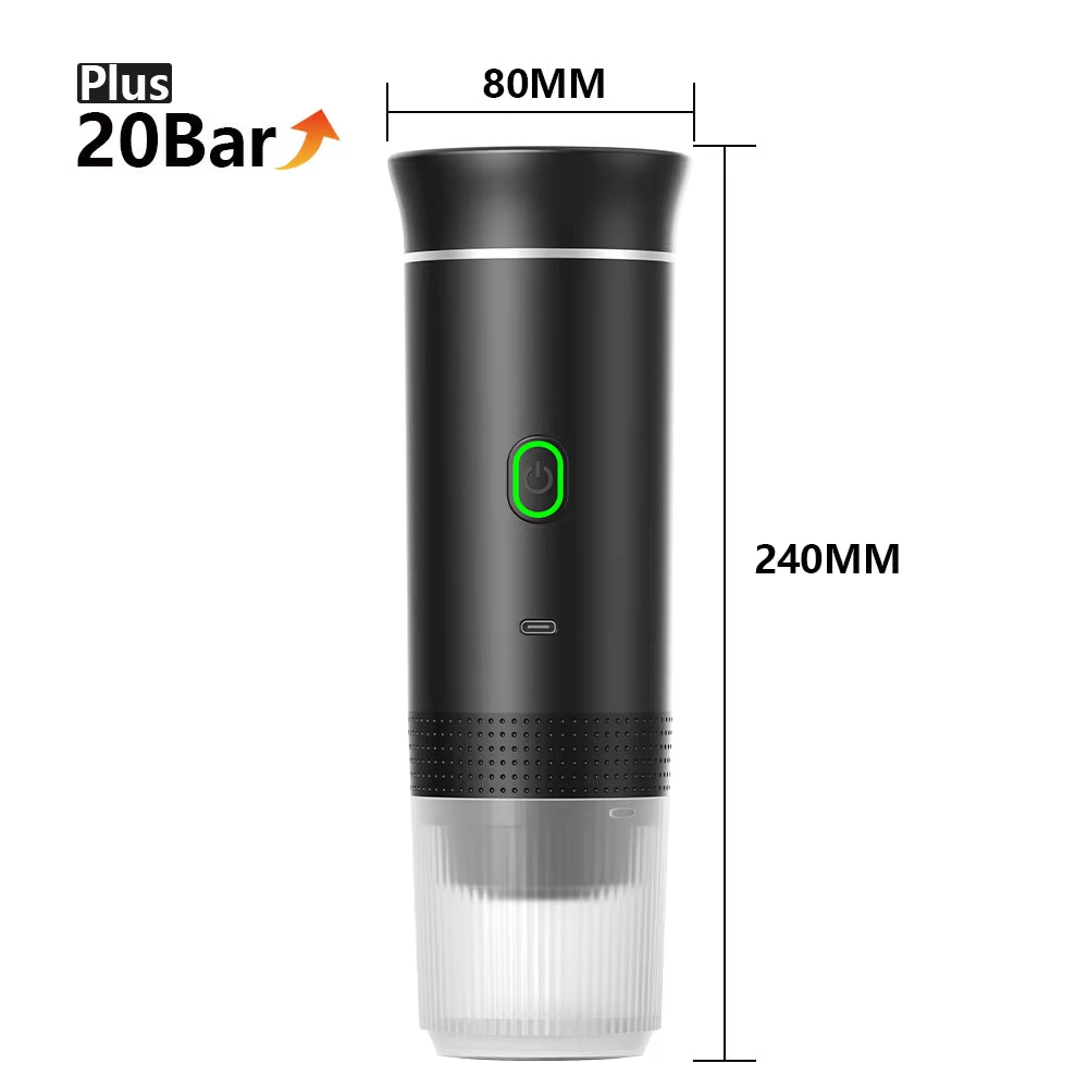 Ultimate Wireless Electric Portable Espresso Coffee Machine - Enjoy Fresh Brewed Coffee Anywhere with 3-in-1 Functionality for Home, Car, and Camping!