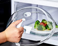 Versatile Microwave Food Splash Guard - High-Temperature Resistant Cover with Steam Vent and Handle for Effortless Heating