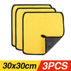 Premium Absorbent Microfiber Car Wash Towels - Thickened Yellow Cleaning Cloths in Multiple Sizes