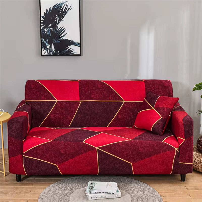 1Pc Flower Printed Elastic Sofa Cover Antidirty Spandex Sofa Cover Furniture Protector for Bedroom Office Living Room Home Decor