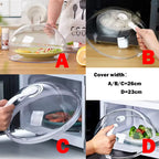 Versatile Microwave Food Splash Guard - High-Temperature Resistant Cover with Steam Vent and Handle for Effortless Heating