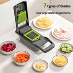 Transform Your Cooking with the 12-in-1 Green and Black Multifunctional Vegetable Slicer and Chopper - Perfect for Effortless Meal Prep!