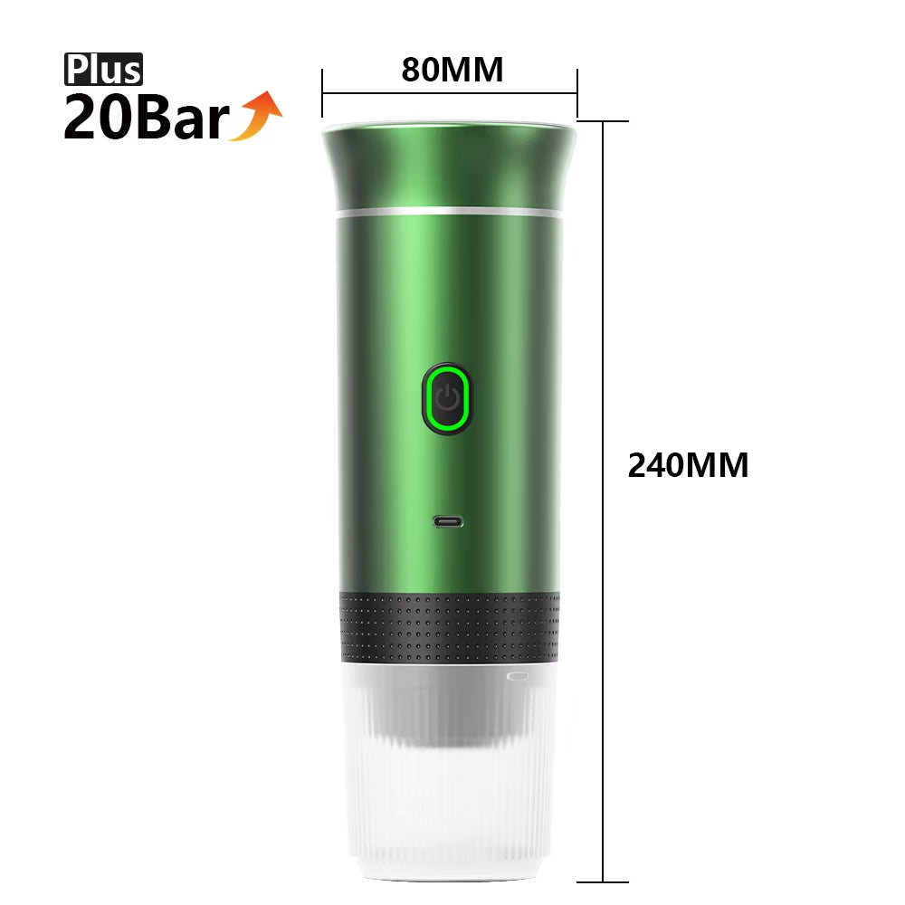 Ultimate Wireless Electric Portable Espresso Coffee Machine - Enjoy Fresh Brewed Coffee Anywhere with 3-in-1 Functionality for Home, Car, and Camping!