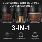 Ultimate Wireless Electric Portable Espresso Coffee Machine - Enjoy Fresh Brewed Coffee Anywhere with 3-in-1 Functionality for Home, Car, and Camping!