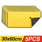 Premium Absorbent Microfiber Car Wash Towels - Thickened Yellow Cleaning Cloths in Multiple Sizes