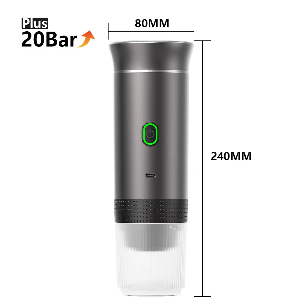Ultimate Wireless Electric Portable Espresso Coffee Machine - Enjoy Fresh Brewed Coffee Anywhere with 3-in-1 Functionality for Home, Car, and Camping!