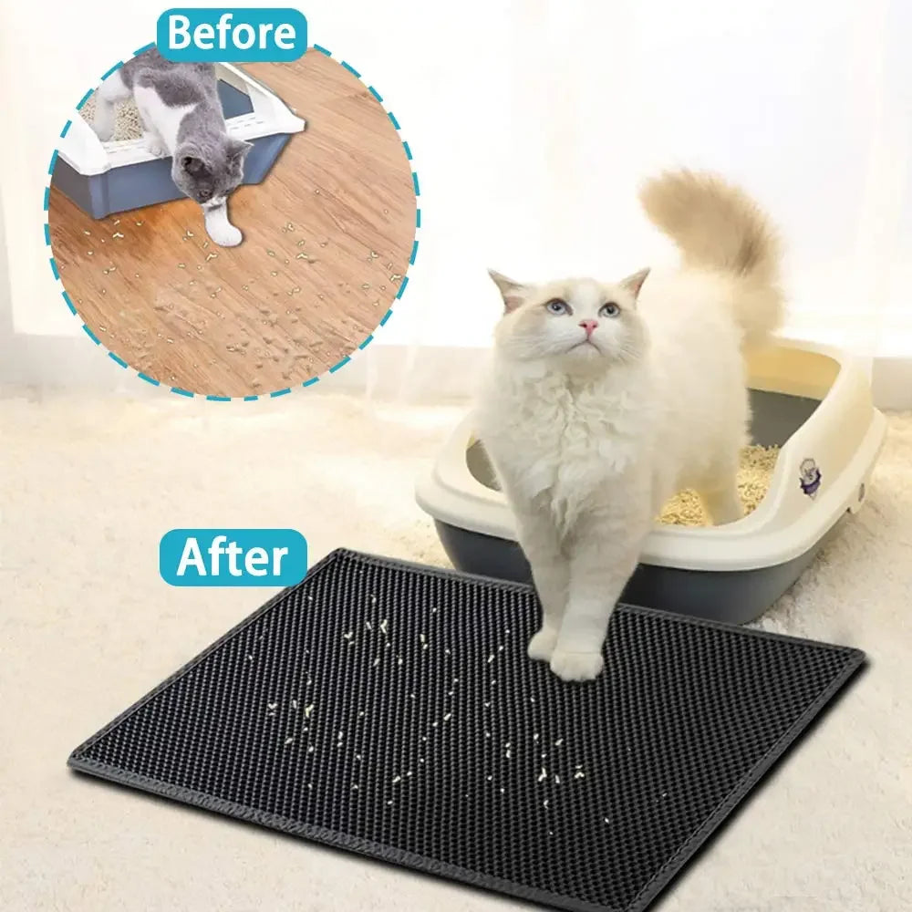 Double Layer Waterproof Cat Litter Mat - Non-Slip & Washable Bed Mat for Clean Homes