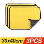 Premium Absorbent Microfiber Car Wash Towels - Thickened Yellow Cleaning Cloths in Multiple Sizes