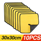 Premium Absorbent Microfiber Car Wash Towels - Thickened Yellow Cleaning Cloths in Multiple Sizes