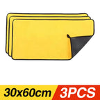 Premium Absorbent Microfiber Car Wash Towels - Thickened Yellow Cleaning Cloths in Multiple Sizes