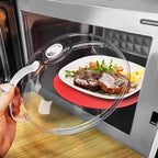 Versatile Microwave Food Splash Guard - High-Temperature Resistant Cover with Steam Vent and Handle for Effortless Heating