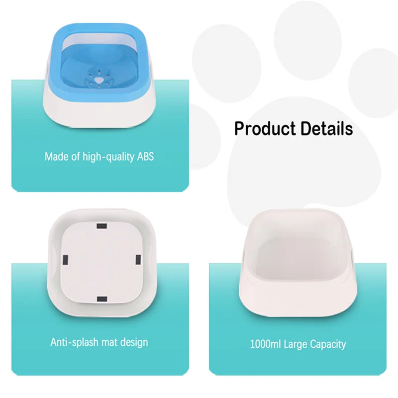 Elevate Your Pet's Hydration with the Anti-Splash 1L Water Bowl - Perfect for Dogs and Cats!