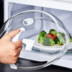 Versatile Microwave Food Splash Guard - High-Temperature Resistant Cover with Steam Vent and Handle for Effortless Heating