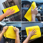 Premium Absorbent Microfiber Car Wash Towels - Thickened Yellow Cleaning Cloths in Multiple Sizes